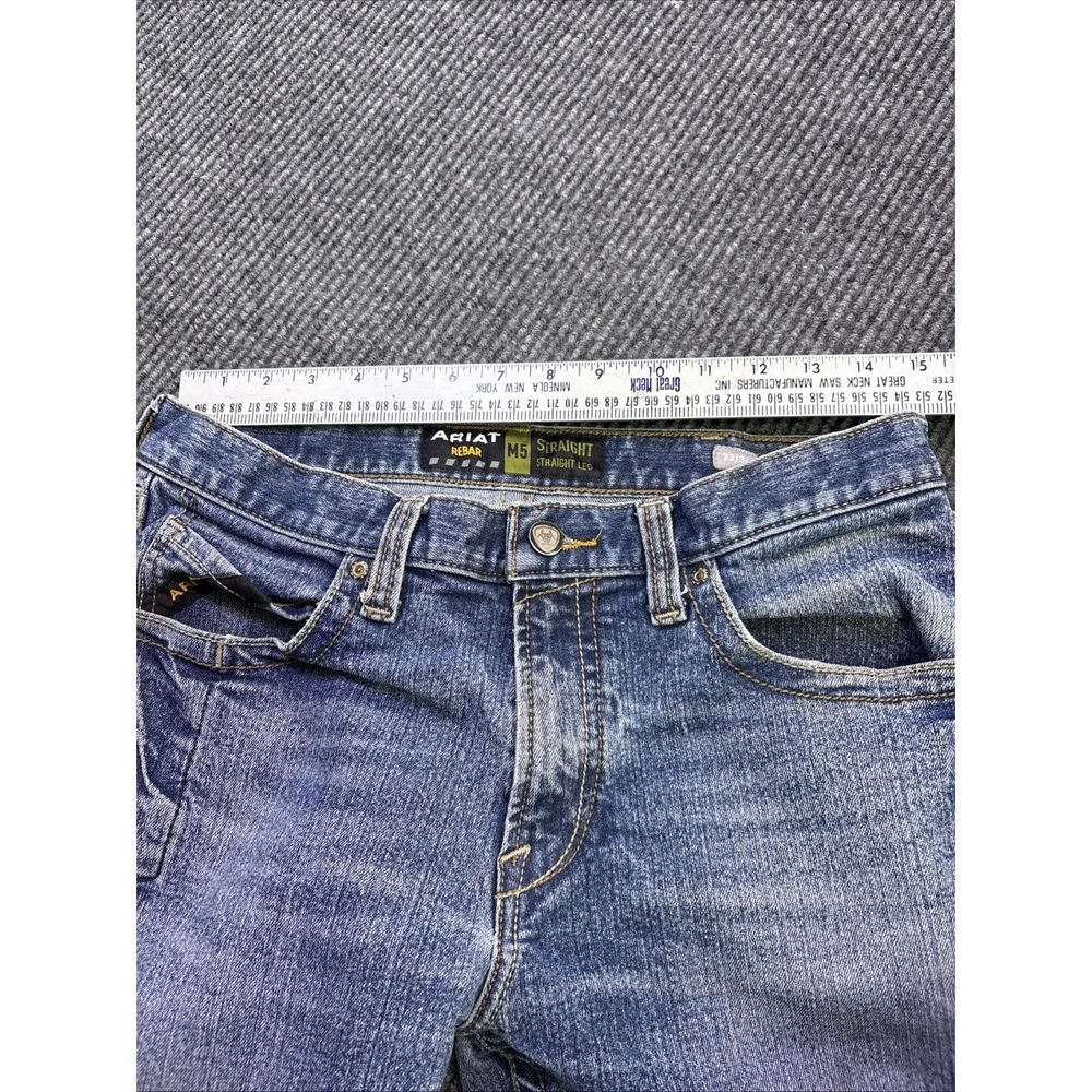 Ariat Rebar M5 Jeans Men's 33x36 Distressed Straight Leg Ironside Durastretch